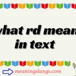 what rd mean in text
