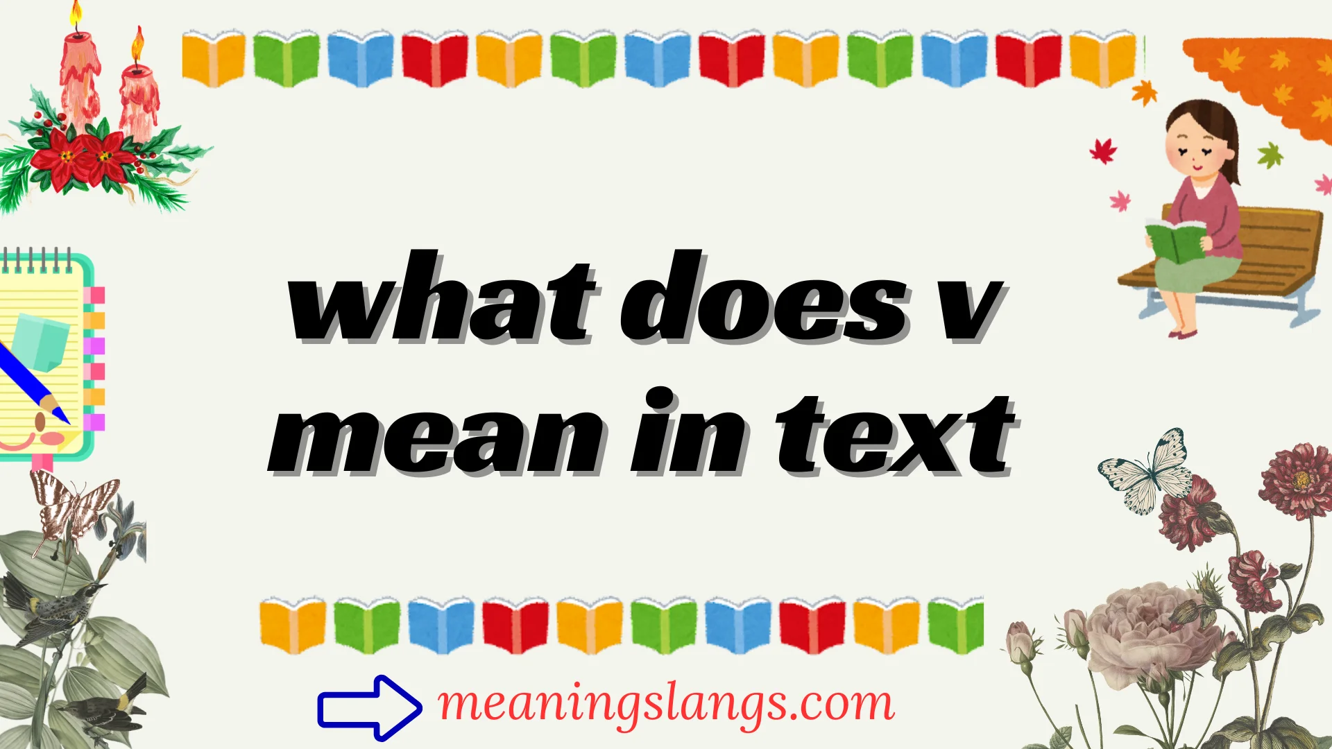 what does v mean in text